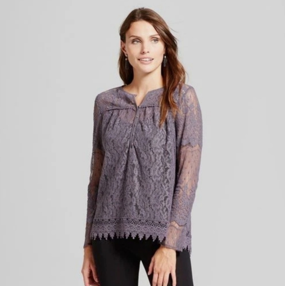 Knox Rose Sheer Lace Blouse